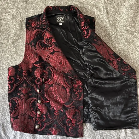 Shrine Aristocrat Vest Steampunk Gothic Tapestry Vest Men’s XL - Picture 5 of 12